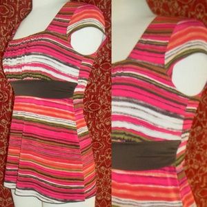 I.N. SAN FRANCISCO pink striped blouse S ⚠️📧